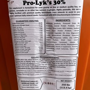 Millbrook Feeds Pro-Lyk's 30% Tubs