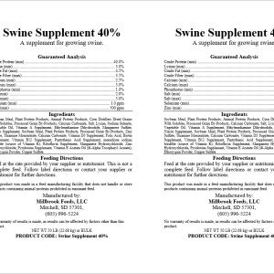 Millbrook Feeds Swine Supplement 40%