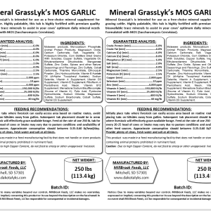 Millbrook Feeds Mineral GrassLyk’s MOS Garlic Tubs